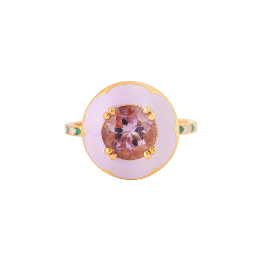 Lavender amethyst and enamel ring by Azga